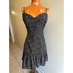 STORIA Smocked Ruffle Hem Ditsy Ruched Floral Mini Dress